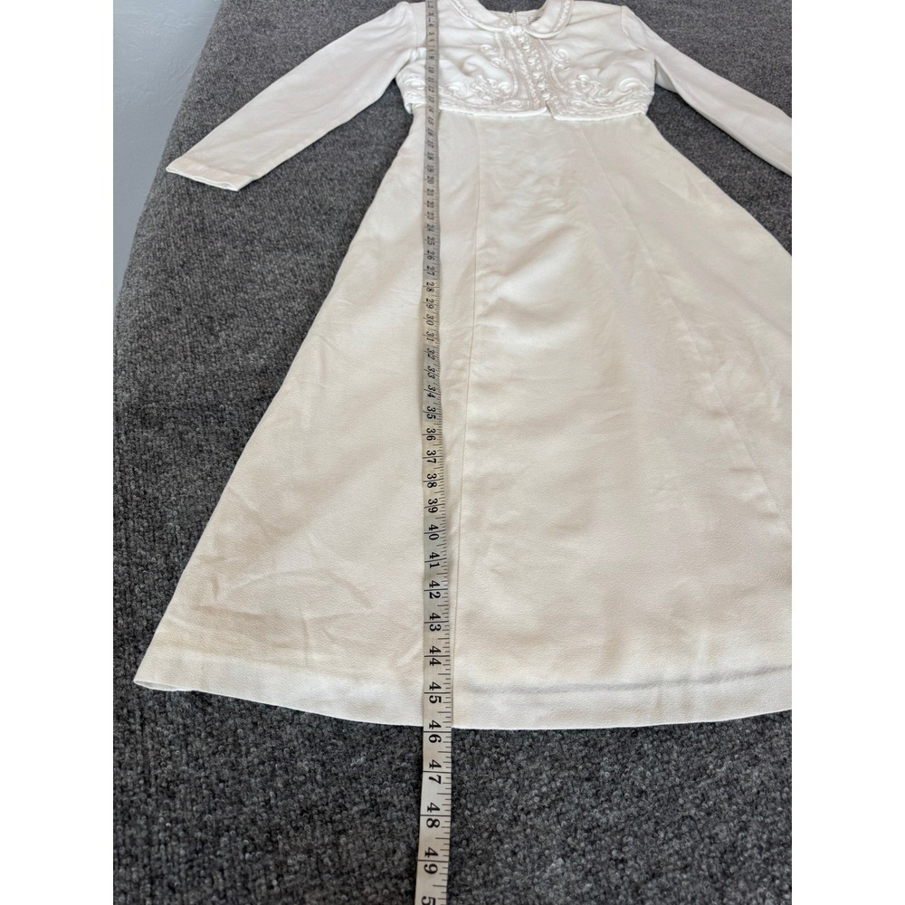 karin stevens White Long Sleeve Midi Dress Soutache Embroidery Collar Bolero 6P - Picture 13 of 16